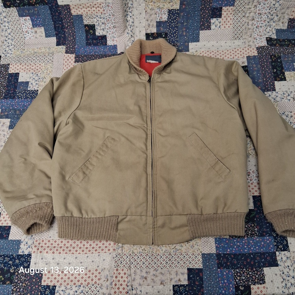 Vintage 60s 70s OshKosh Bgosh Work Jacket Mens Large Tan Quilted USA